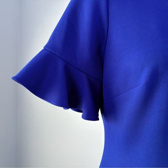 Calvin Klein Blue Midi Dress with Flared Sleeves - Picture 2 of 5